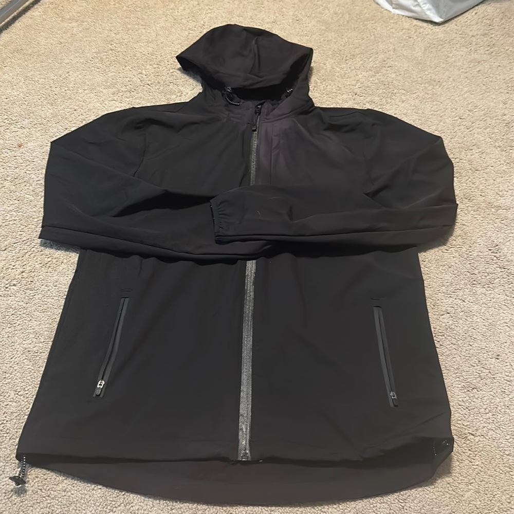 SwissTech Mens Small Black Windbreaker Plain Outerwear Nature